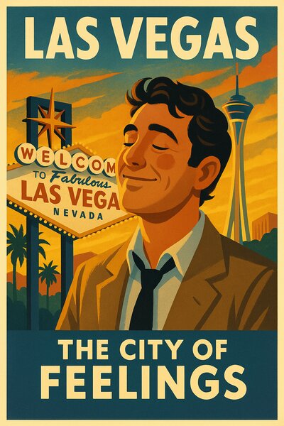 Las Vegas poster showing Cole's time as a sommelier in the city